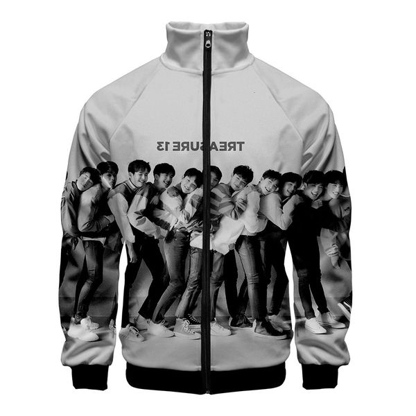 

carry shirt 2019 treasure 13 group close 3d stand collar zipper jacket sweater t shirts, Black