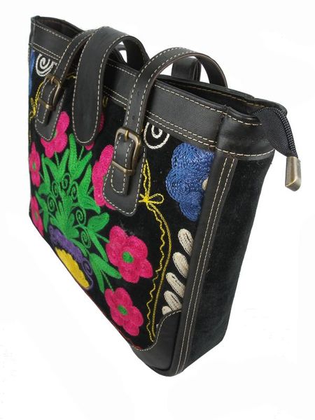 

vintage handmade elegant shoulder bag designed with special fabric with suzani
