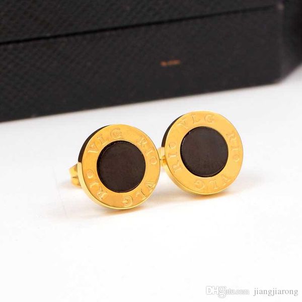 

new fahion big bvl brand earring shell marterial for love women factory wholesale decorative sell jewelry can carving log, Golden;silver