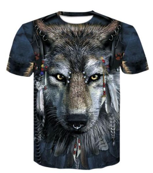 

discount yakuda 2019 men popular 3d wolf print short sleeve t-shirt apparel uniforms kits sports personality design athletic sports outdoor, Black