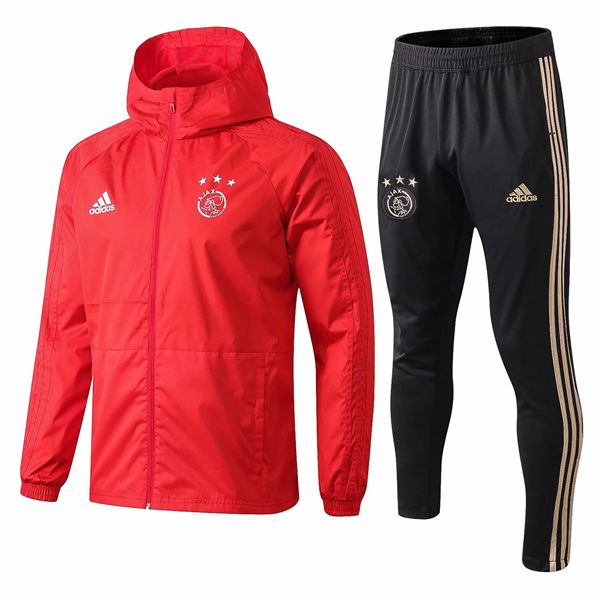 

3 piece set to dhl 1819 sportswear 19 new red hooded jacket casual ajax men's football sports suit, Blue;black