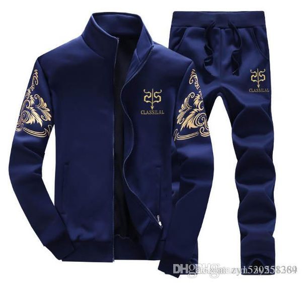 

classilal печать моды корейской одежды мужской спортивный костюм случайный с длинными рукавами бейсбол куртка мужская фитнес спортивный улич, Black