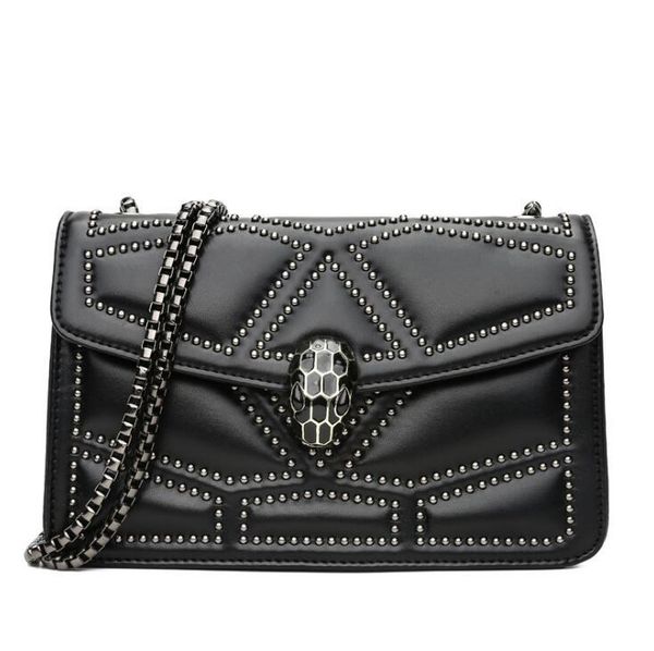 

De igner brand women handbag treet trend three dimen ional diamond houlder bag fa hion nakehead lock hand bag in uper fire rivet chain