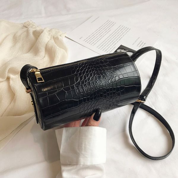 

2020 retro lady boston bag stone texture handbags b0073