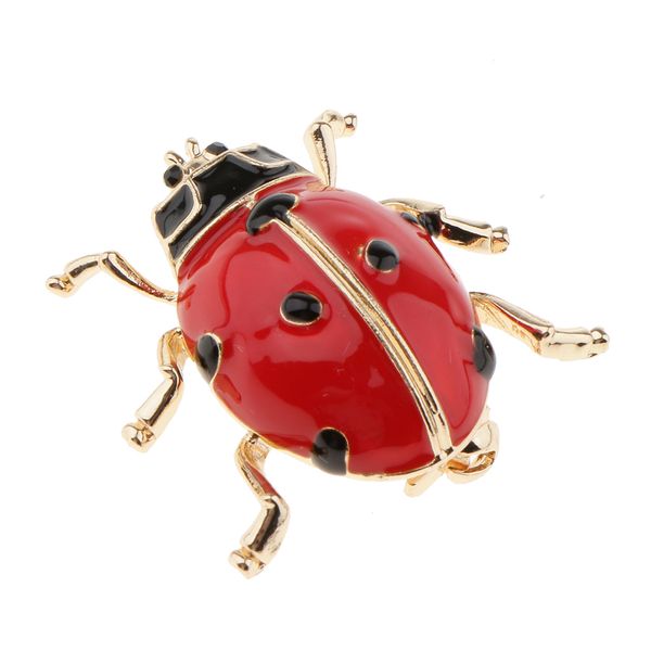

gold tone enamel ladybug beetle insect series brooch pin kids corsage, Gray