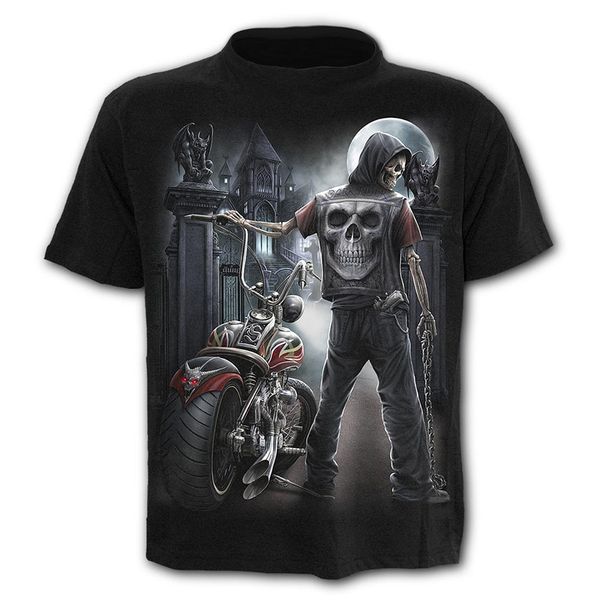 

style 2019 3d printed short-sleeved men and women lovers street skeleton t-shirt pattern factory supply