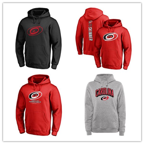 

men's carolina hurricanes #53 jeff skinner hockey hoodies black ash red men sport jackets long sleeve outdoor wear brand printed logos, Blue;black