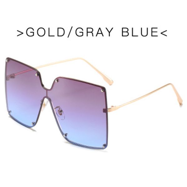 

wholesale of 2020 new large metal frame conjoined sunglasses women's european and american trend jelly color sunglasses square marine s, White;black