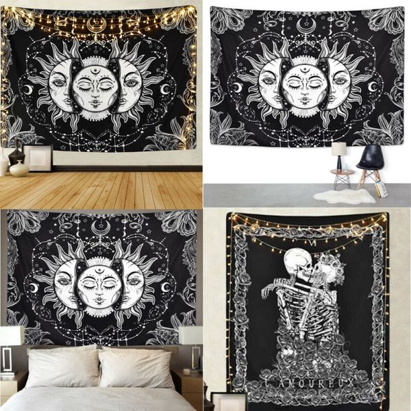 

2019 new polyester tarpaulin tapestry rectangle wall-mounted blanket european style home decoration hot