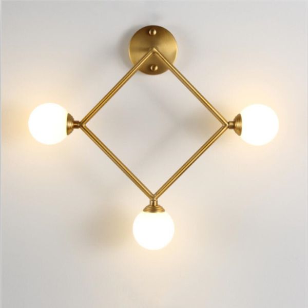 Maison Mur Chambre Décoration Trois Boule Applique Parleur La De À Led Lampe Acheter Coucher Allée Cuisine Verre Cuivre Murale Ify6Yvb7g
