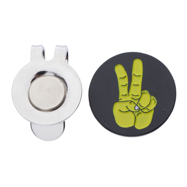 

magnetic golf cap clip with removable ball marker, attaches easily to hats