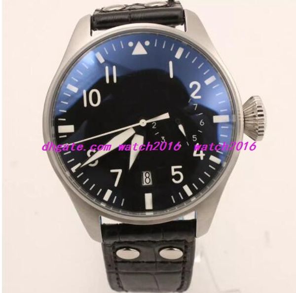 

luxury automatic 44mm mens watch limited men black dial black leather strap men fashion watches