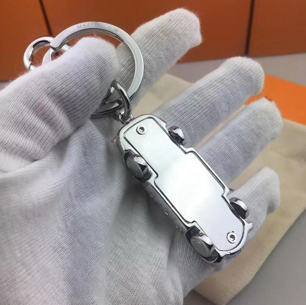 

designer key ring holder key chain color porte clef gift men women fashion souvenirs car with box, Silver
