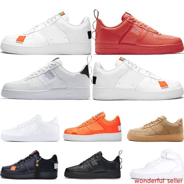 

2019 men 1 utility classic black white women casual shoes red skateboarding high low cut wheat trainers sports sneakers size 36-45