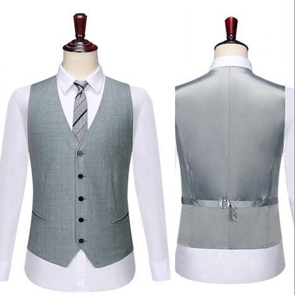 

new arrival groom vests light gray groomsmens man vest custom made five buttons wedding waistcoat, Black