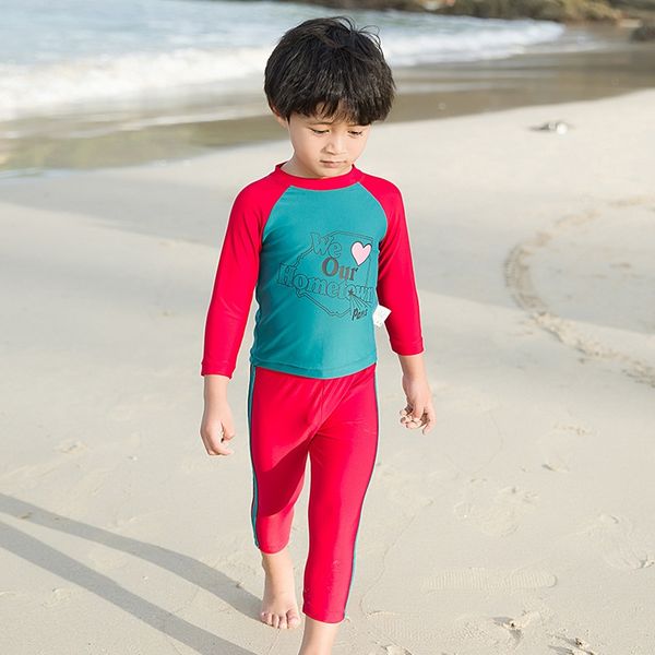 

children's split for boys and girls long-sleeved warm cute warm swimsuit cartoon spring swimsuit, White;black