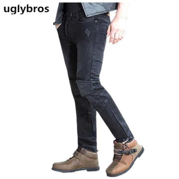 

uglybros featherbed jeans black men's motorcycle jeans protection moto pants detachable protector racing pants