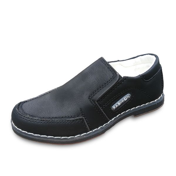 

2018 new boy leather shoes super quality 1pair arch support orthopedic children shoes boy, Black;grey