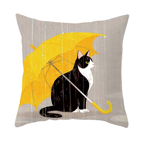 

funny cartoon cat themed polyester square decorative pillowcase throw pillow cover cushion case for sofa cafe home decor pillow case