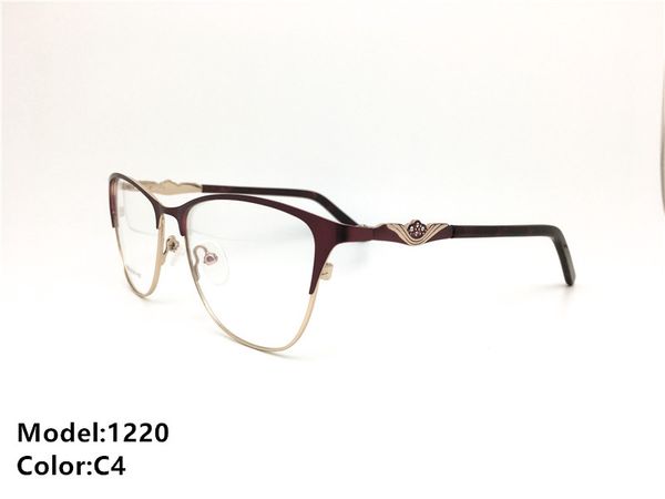 

factory wholesale metal optical frames fashion eyeglasses for men women eyewear full frame metal&acetate 1220, Silver