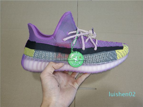 

2020 3m reflective yecheil yeezreel antlia citrin kanye west дизайнер повседневная обувь v2 desert sage женщин людей спорта тапки с l02, Black