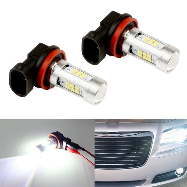 

2pcs car h8 h11 led 9005 hb3 9006 hb4 2835 21smd fog lamp daytime running light bulb turning parking bulb 12v 6000k white