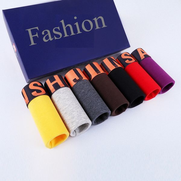 

klorify 7pcs/lot breathable solid cotton men's underwear boxers comfortable man boxershorts student boy fashion 2019, Black;white