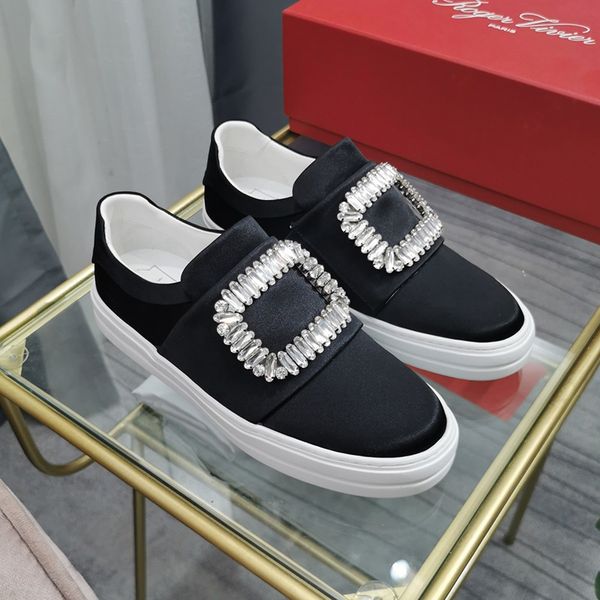 

spring rhinestones buckle silk fashion shoes lazy flat bottom set foot a pedal round head single shoes comfortable casual shoes black