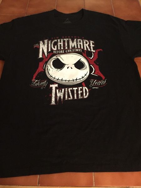 

nightmare before christmas tim burton t shirt twisted 20 years black, White;black