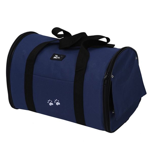 

l pet dog cat puppy portable travel carrier tote bag crates kennel - darkÂ blue