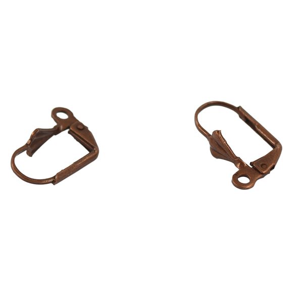 

50pcs shell flower leverback earring wire coil jewelry finding, Blue;slivery