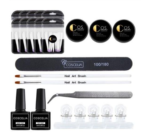 

fiber glass poly gel 10pcs nail fiber glass 6 pcs clip brush kit nails extension uv lamp varnish nail art quick builder tool