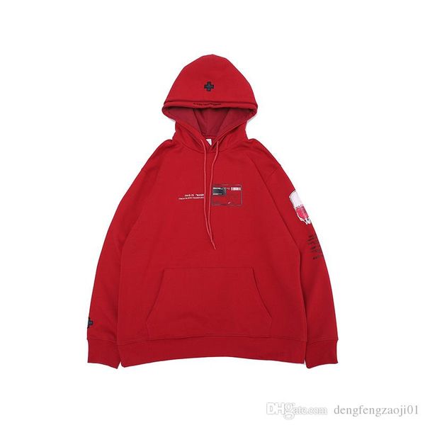 

2018 europe and the united states tide brand autumn and winter new cotton men's clothing letter printing zipper hooded sweater, Black