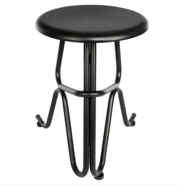 

wholesales creative human shaped non-foldable round iron stool black