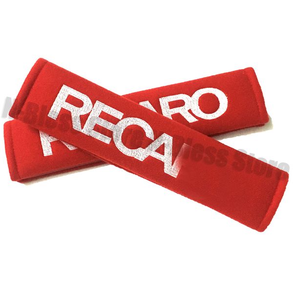 

1 pair car styling accessories red racing seat belt shoulder pads cover cushion for re*caro spaco racing style