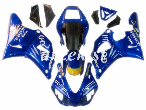 

new abs motorcycle full fairings kit fit for yamaha yzf-r1 1998 1999 98 99 bodywork set deep blue