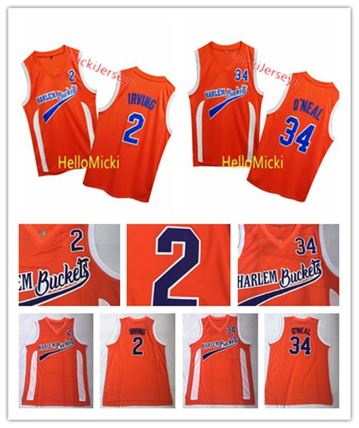 

Mens Uncle Drew Harlem Buckets Movie Basketball Jersey Stitched Yellow #2 Kyrie Irving #34 Shaq O'Neal Jersey S-3XL