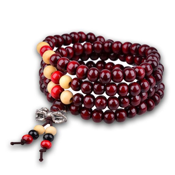 

man beaded bracelet 6mm natural red sandalwood dhl prayer japa rosary mala tibetan buddhist meditation wood rosary beaded bracelet epacket, Black