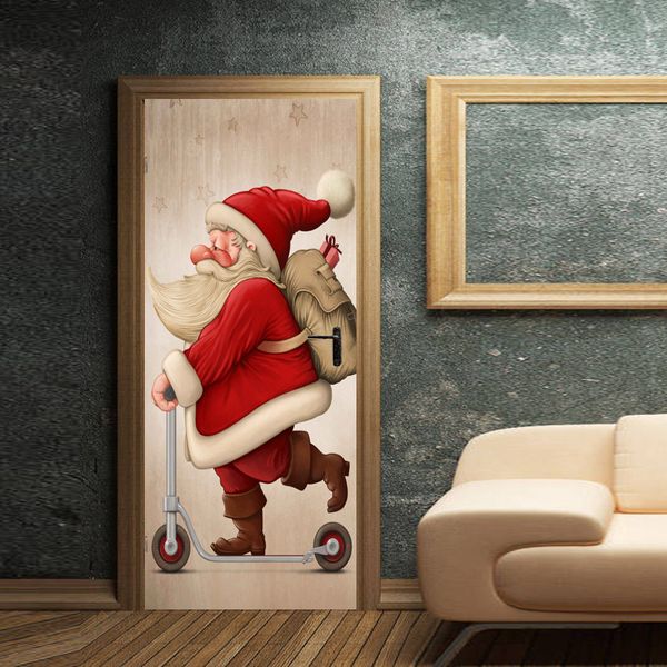 Wall merry sticker door christmas notonthehighstreet stickers Merry Christmas Door Sticker Santa Claus Art Stickers Decorations For Home Living Room Bedroom