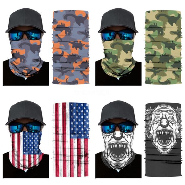 

magic turban outdoor riding sunscreen uv protection cold ice silk turban solid color camouflage skull scarf suitable for everybody#805, Blue;black