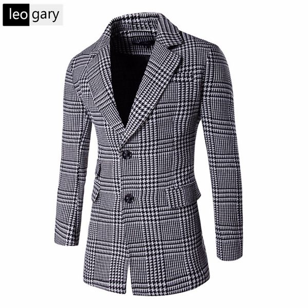 

2016 new style mens coats for men plaid fabric warm jacket casual slim fit thickening outerwear coat winter overcoat, Black