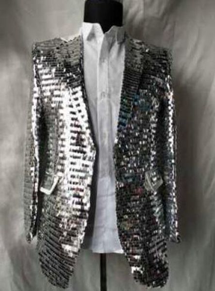 

2019 new men's clothing fashion slim paillette suit singer dj ds male bar nightclub stage costumes formal dress s-3xl, White;black