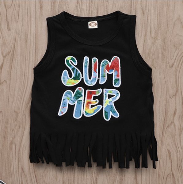 

ins детские комплекты одежды лето письмо печатных дети жилет шорты 2 шт. комплект кисточкой мальчик наряды повседневная детская одежда wzw-y, White