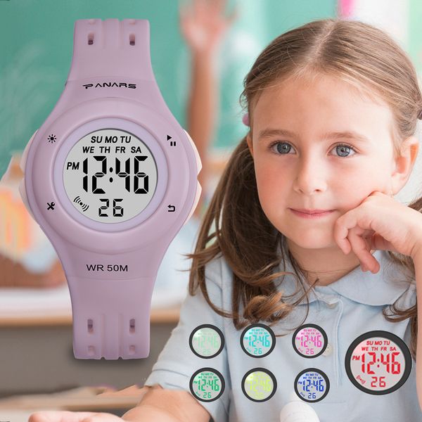 

man's watches colorful chic luminous student multi function waterproof sports electronic watch reloj digital deportivo hombre, Slivery;brown