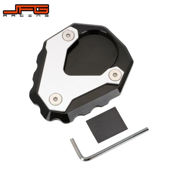 

motorcycle cnc kickstand foot side stand enlarge extension pad support for f750gs f850gs 2018 2019 f750 f850 gs street bike