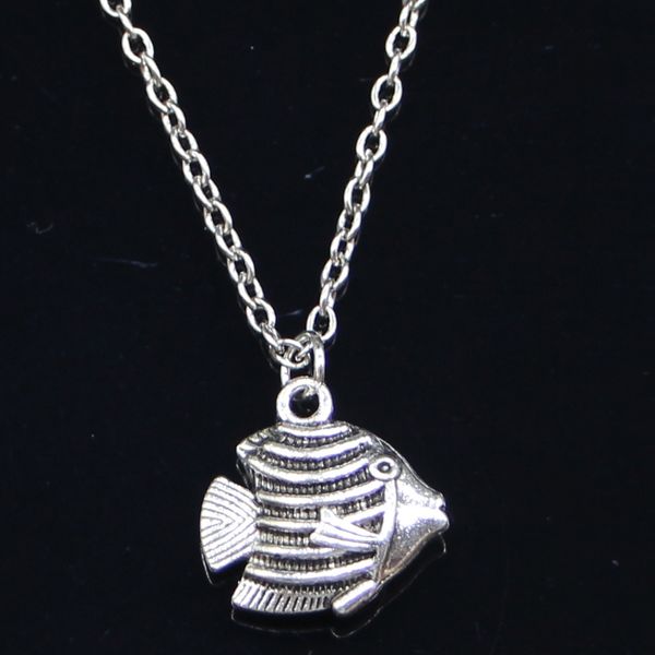 

20 шт. новая мода ожерелье 18x18 мм золотая рыбка рыбы серебряные подвески короткие длинные женщины мужчины colar подарок ювелирные изделия, Silver