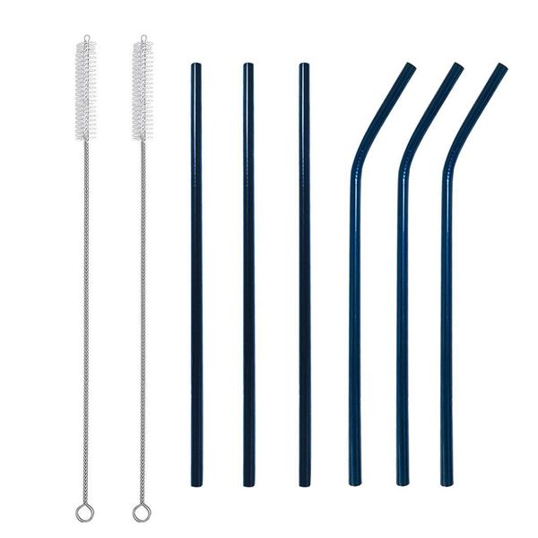 

8pcs reusable creative stainless steel drinking straws for beverage coffee
