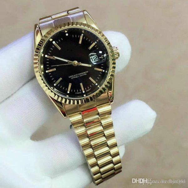 

relogio masculino men's watch fashion black dial calendar folding clasp master male 2019 gift men's watch, Slivery;brown