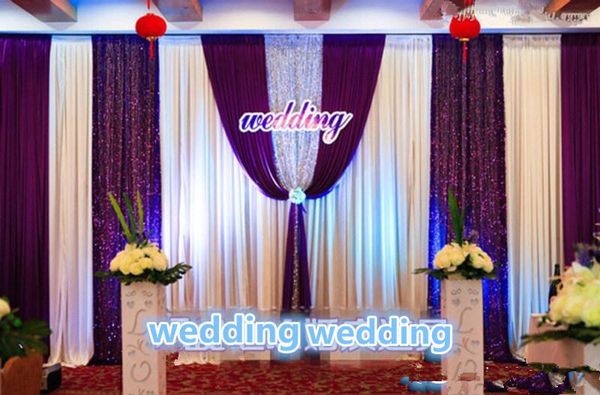 3m Wide 6m High Wedding Backdrip With Swags White Wedding Drape