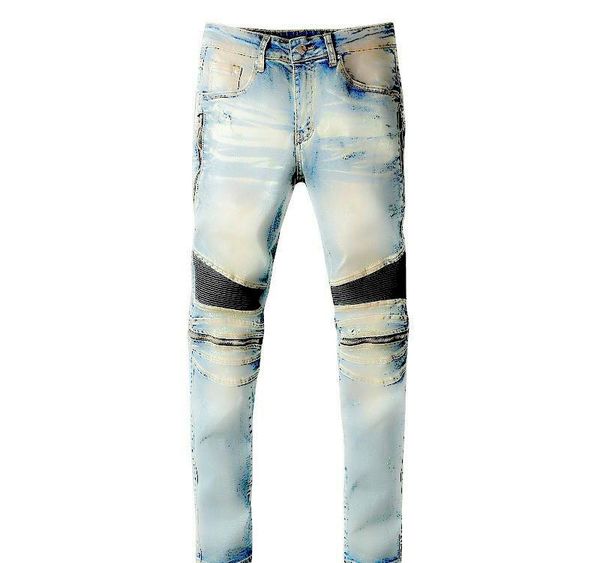 

роскошные мужчины конструктор джинсы ретро hip hop байкер arn40 мужские джинсы высокого качества удобные мужские брюки синий бесплатная дост, Blue